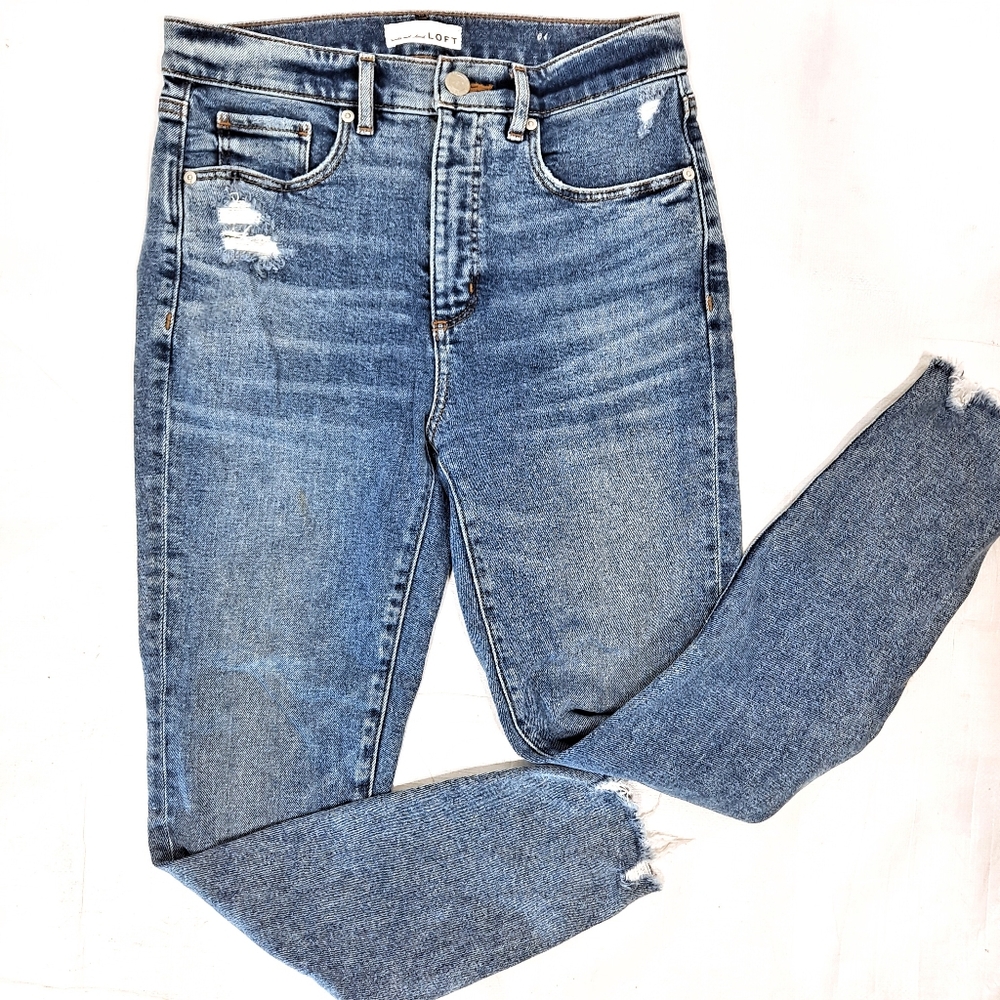 Ann Talyor Loft Distressed Ankle Jeans